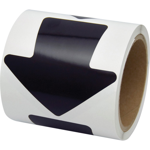 D&eacute;calcomanie en couleur pour le marquage des planchers, Fl&egrave;che, 4" lo x 4" la, Noir, Vinyle Equipment World