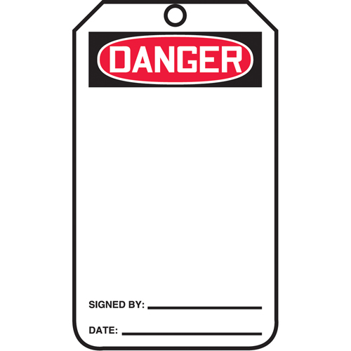 Safety Tags, Plastic, 3-3/8" W x 5-7/8" H, English Equipment World