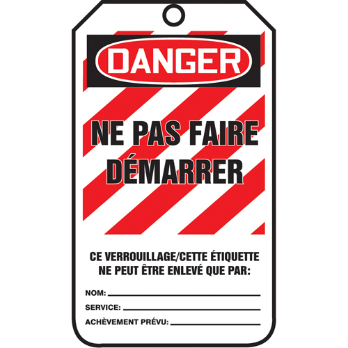 Lockout Tags, Plastic, 3-3/8" W x 5-7/8" H, French Equipment World