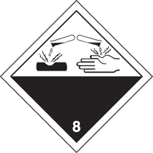 TDG Shipping Labels, Class 8, Corrosives, Vinyl Equipment World