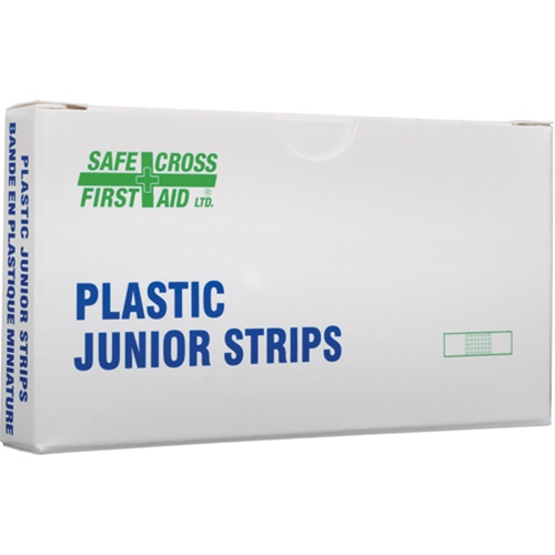 Junior Strips Bandages, Rectangular/Square, 18", Plastic, Sterile Equipment World