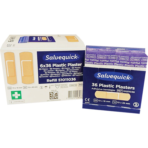 Salvequick&reg; Bandage Dispensing Systems Refills, Rectangular/Square, Plastic, Sterile Equipment World