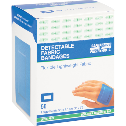Bandages, Rectangular/Square, 3", Fabric Metal Detectable, Sterile Equipment World