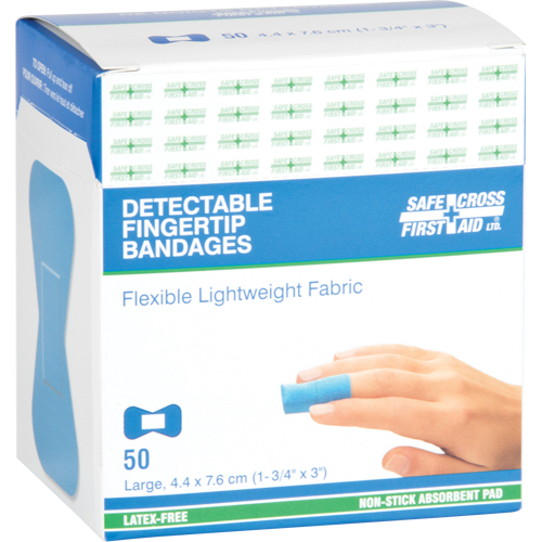 Bandages, Fingertip, 3", Fabric Metal Detectable, Sterile Equipment World