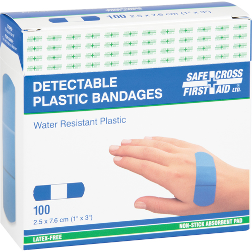 Bandages, Rectangular/Square, 3", Plastic Metal Detectable, Sterile Equipment World