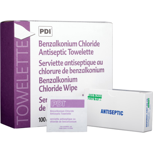 Benzalkonium Chloride Wipes, Towelette, Antiseptic Equipment World