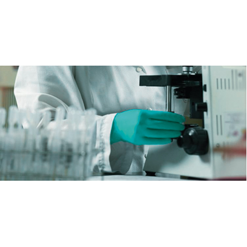 Gants jetables TouchNTuff, 7, Nitrile, 5 mils, Poudr&eacute;s, Vert Equipment World