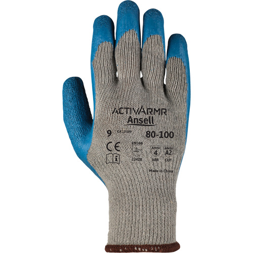 ActivArmr&reg; 80-100 Gloves, 8/Medium, Rubber Latex Coating, 10 Gauge, Polyester/Cotton Shell Equipment World