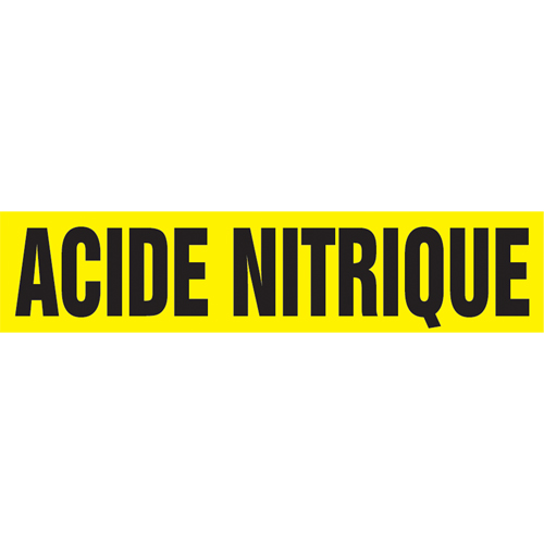 "Acid Nitrique" Pipe Marker, Self-Adhesive, 4" H x 24" W, Black on Yellow Equipment World