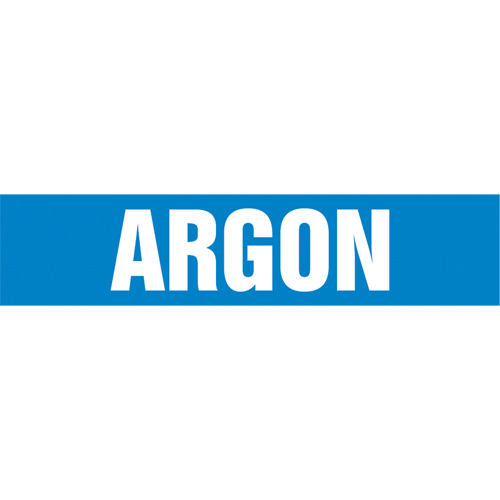"Argon" Pipe Marker, Self-Adhesive, 4" H x 24" W, White on Blue Equipment World