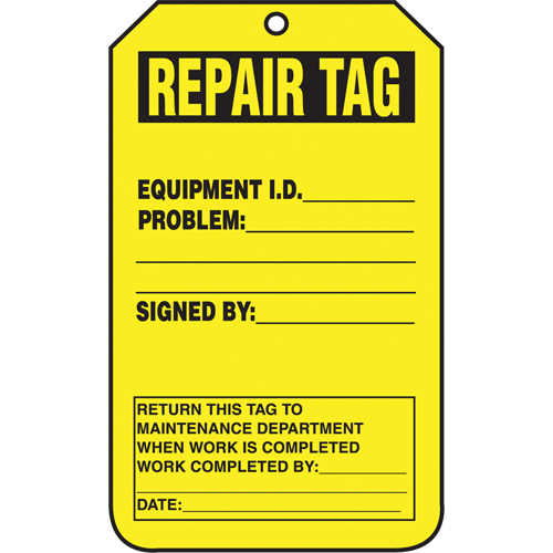 Inspection Tags, Cardstock, 3-1/8" W x 5-7/8" H, English Equipment World