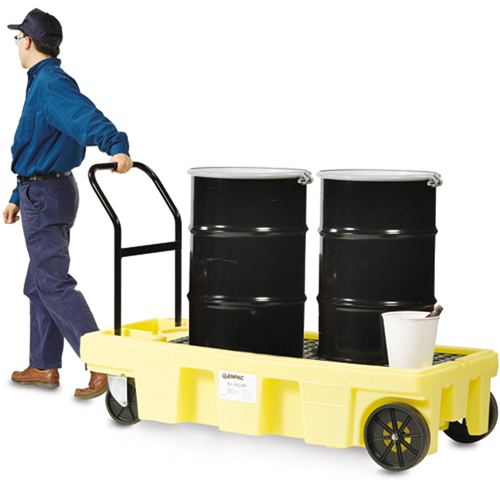Chariots Poly-Spillcart, 66,5" lo x 29" la x 43,9" h, Cap. de d&eacute;versement 57 gal. US Equipment World