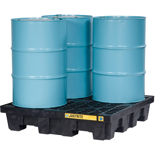 EcoPolyBlend Spill Control Pallets - Without Drain, 73 US gal. Spill Capacity, 49" x 49" x 10.3" Equipment World