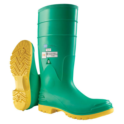 Bottes aux genoux Hazmax 16", PVC, Embout Acier, Pointure 14, Semelle R&eacute;sistant aux perforations Equipment World