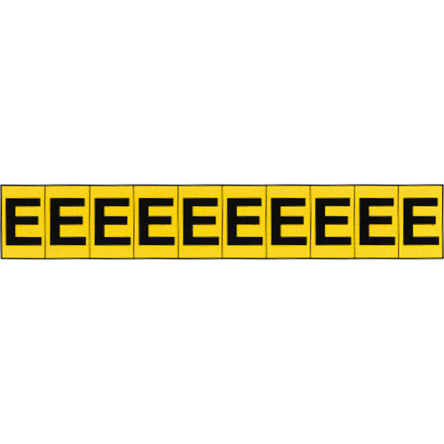Individual Adhesive Letter Markers, E, 1" H, Black on Yellow Equipment World