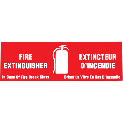 &eacute;tiquette  Fire Extinguisher / Extincteur d'incendie , 2" x 6", Vinyle, Bilingue avec pictogramme Equipment World