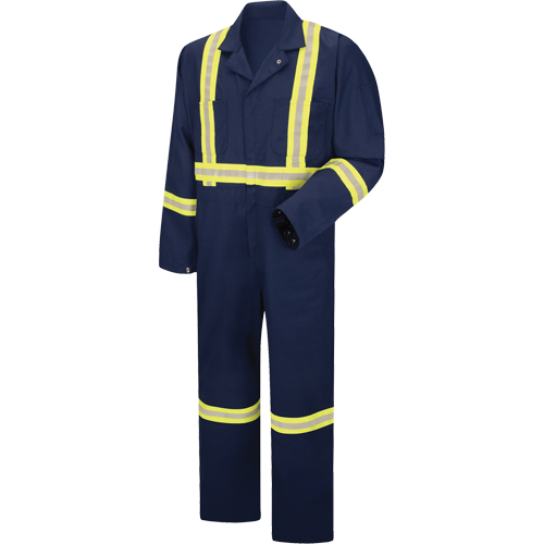 Enhanced Visibility Coveralls, Men's, Navy Blue, Size 38 Equipment World