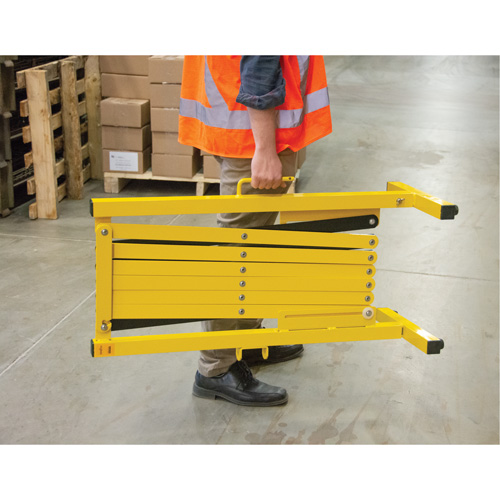 Expandable Barrier, 37" H x 11' L, Black/Yellow Equipment World