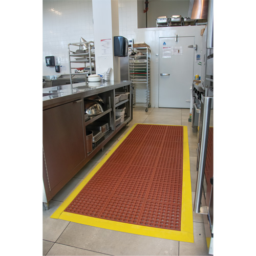 Tapis modulaire antifatigue, Nid d'abeilles, 3' x 3' x 1/2", Brun, Nitrile/Caoutchouc Equipment World