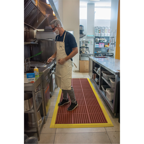 Tapis modulaire antifatigue, Nid d'abeilles, 3' x 3' x 1/2", Brun, Nitrile/Caoutchouc Equipment World