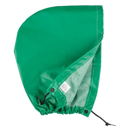 AcidBasicTM Chemical & Acid Resistant Rain Hood, One Size, Green, Polyester Equipment World