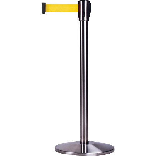 Free-Standing Crowd Control Barrier, Steel, 35" H, Yellow Tape, 12' Tape Length Equipment World