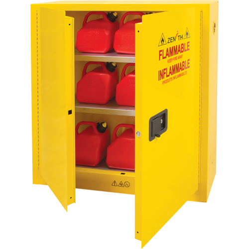 Flammable Storage Cabinet, 24 gal., 2 Door, 43" W x 44" H x 12" D Equipment World