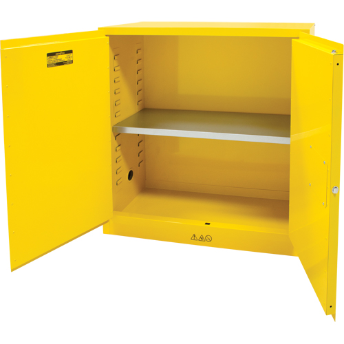 Flammable Storage Cabinet, 30 gal., 2 Door, 43" W x 44" H x 18" D Equipment World
