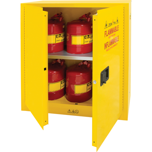 Flammable Storage Cabinet, 30 gal., 2 Door, 43" W x 44" H x 18" D Equipment World