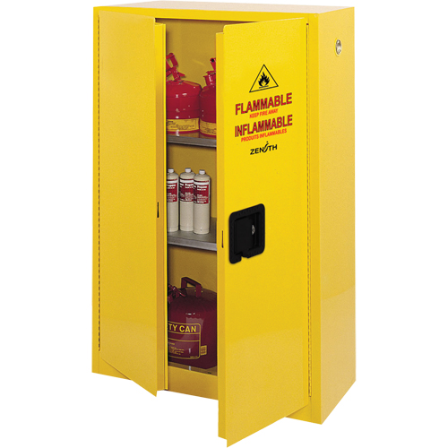 Flammable Storage Cabinet, 45 gal., 2 Door, 43" W x 65" H x 18" D Equipment World