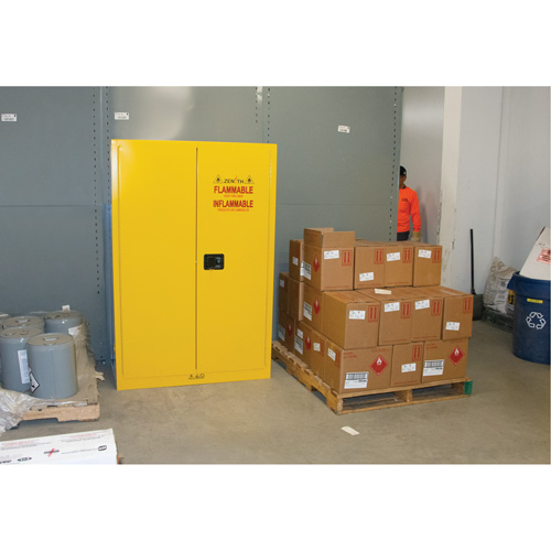 Armoire pour produits inflammables, 45 gal., 2 Porte(s), 43" La x 65" h x 18" p Equipment World