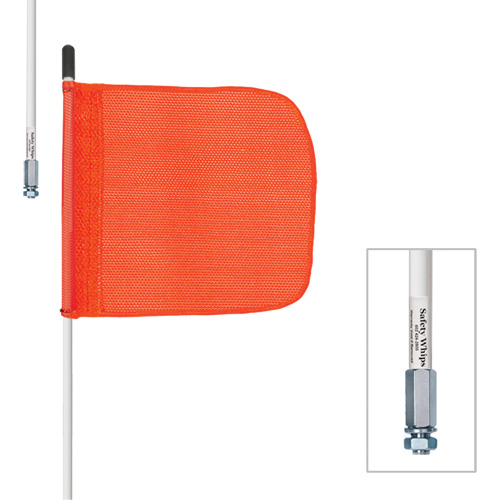 Tiges de s&eacute;curit&eacute; robustes Safety Whip, Fixation Filet&eacute;, Hauteur 5', Orange Equipment World