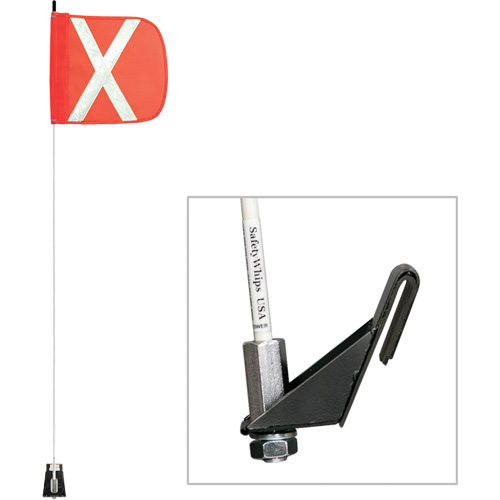 Safety Whip&reg; Light-Duty Whips, Window Mount, 5' High, Orange Equipment World