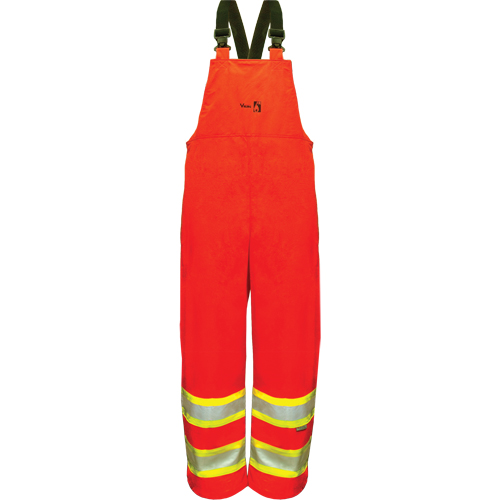 Hi-Vis FR/PU Safety Rain Bib Pants, Small, High Visibility Orange Equipment World