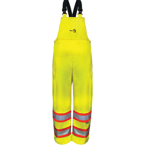 Hi-Vis FR/PU Safety Rain Bib Pants, Small, High Visibility Lime-Yellow Equipment World