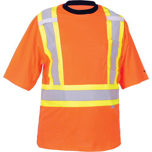 Safety T-Shirt, Polyester, Medium, High Visibility Orange Equipment World