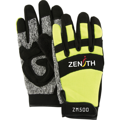 ZM500 High-Visibility Cut-Resistant Mechanic's Gloves, HPPE Palm, Size Medium Equipment World