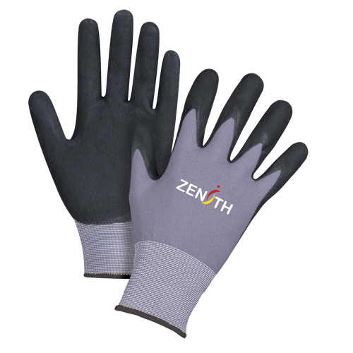 ZX-1 Premium Touchscreen Compatible Gloves, 10/X-Large, Nitrile/Foam Nitrile Coating, 15 Gauge, Nylon Shell Equipment World