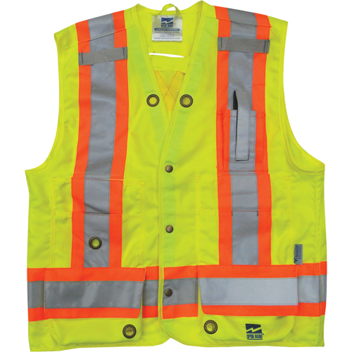 Surveyor Safety Vest, High Visibility Lime-Yellow, Small, Polyester Equipment World