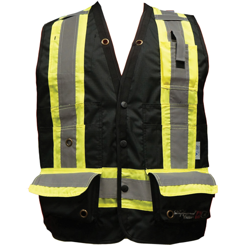 Fire Retardant Surveyor Safety Vest, Black, Small, Polyester Equipment World