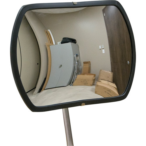 Roundtangular Convex Mirror with Telescopic Arm, 12" H x 18" W, Indoor/Outdoor Equipment World