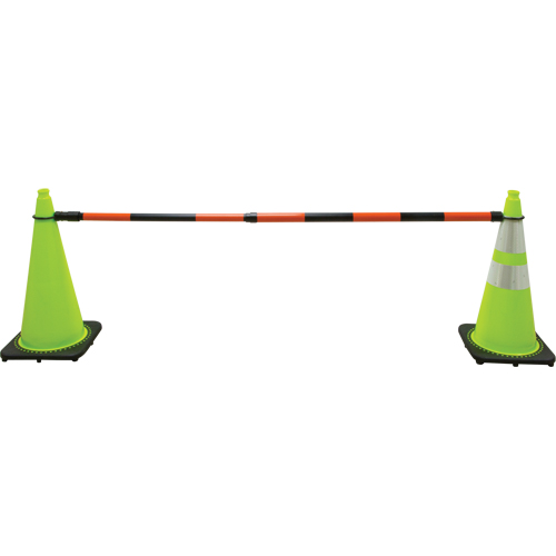 Retractable Cone Bar, 7' 5" Extended Length, Black/Orange Equipment World