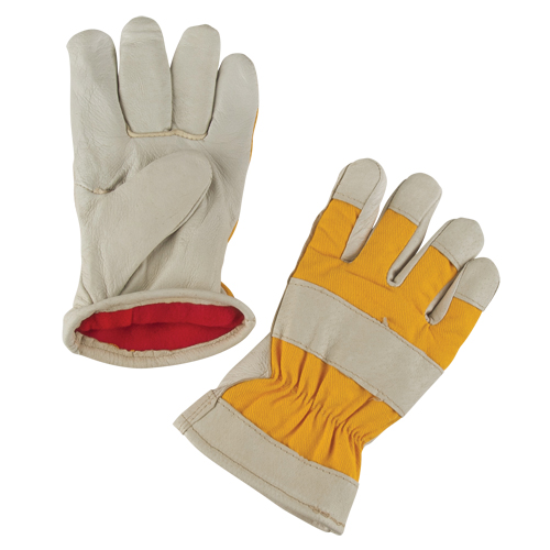 Premium Winter-Lined Work Gloves, Medium, Grain Pigskin Palm, Foam Fleece Inner Lining Equipment World