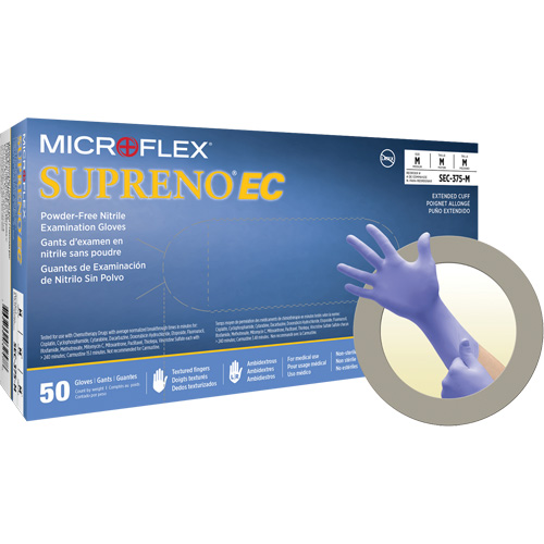 Supreno&reg; EC Gloves, Small, Nitrile, 5.5-mil, Powder-Free, Purple, Class 2 Equipment World