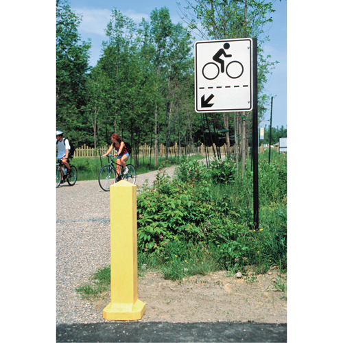 Bollards, Plastic, 33" H x 6" W, Yellow Equipment World
