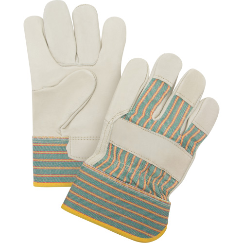 Abrasion-Resistant Fitter's Gloves, Medium, Grain Cowhide Palm Equipment World