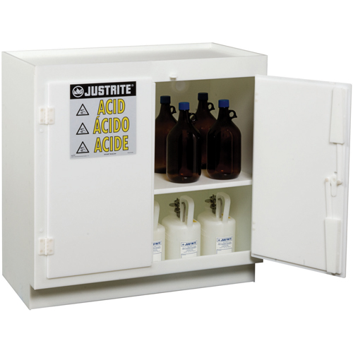 Solid Polyethylene Acid Cabinets, 6 x 0.66043 Gal., 36" x 35.75" x 21.75" Equipment World