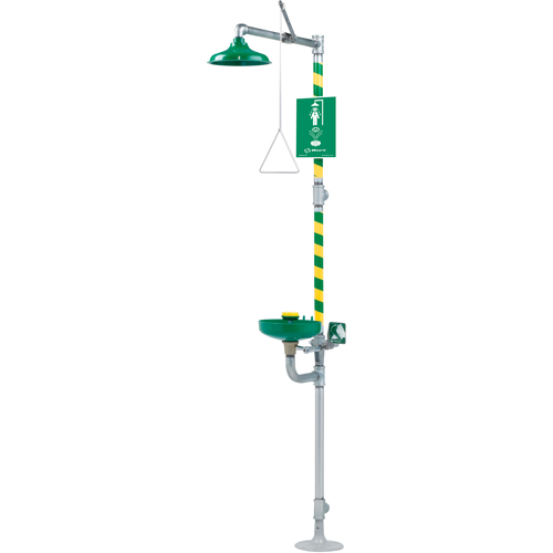 Combination Emergency Shower and Eye/Face Wash Stations, Pedestal Equipment World