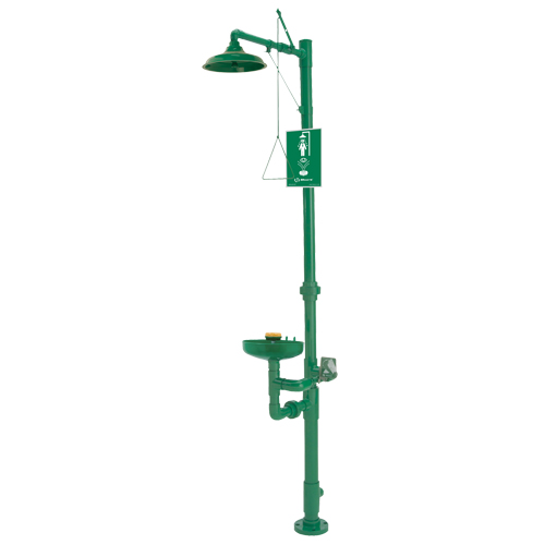 Combination Emergency Shower & Eye/Face Wash Station, Pedestal Equipment World