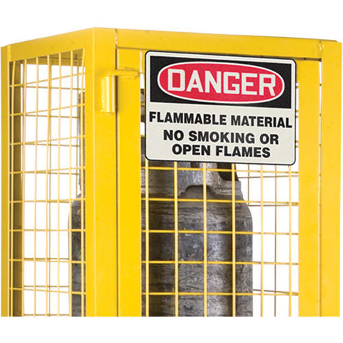 CSA-Compliant Gas Cylinder Safety Cabinet, 2 Cylinder Capacity, 17" W x 17" D x 69" H, Yellow Equipment World
